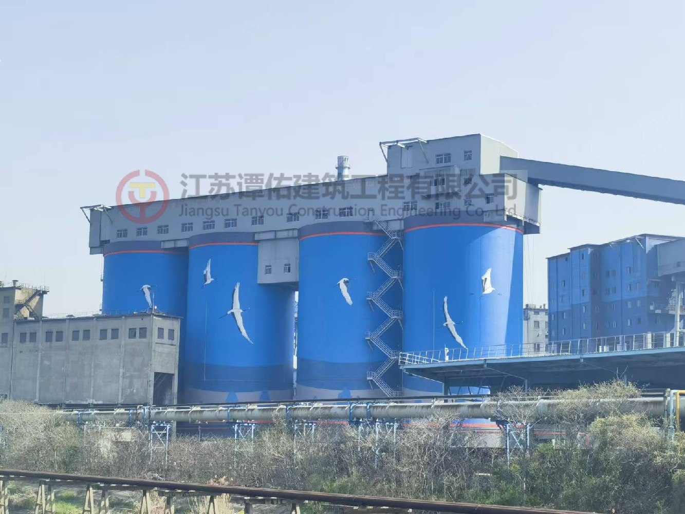 南鋼燃料供應廠新建燒結(jié)煤筒倉驗收